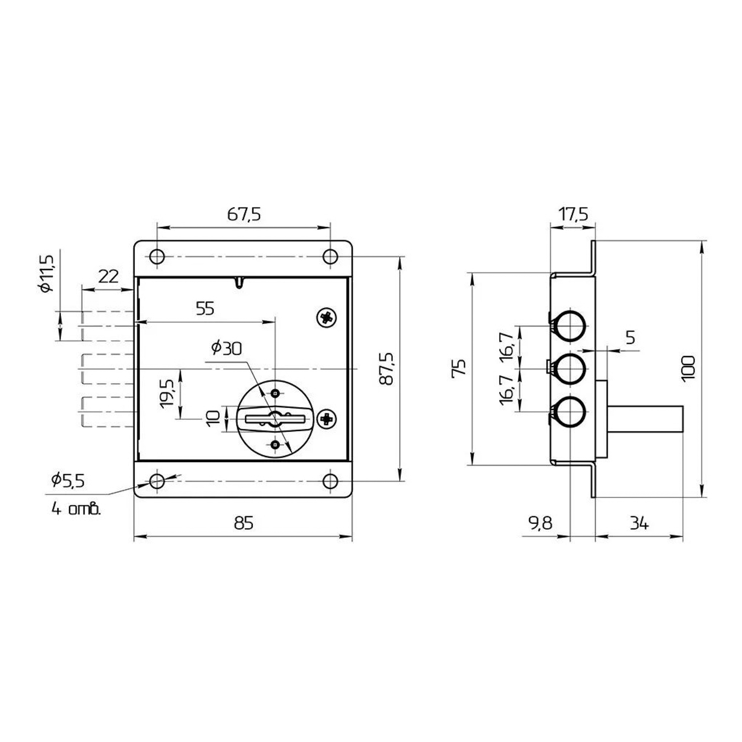 Замок гаражный ЗН4 800.0.0 П-Н *1/10 Замок гаражный ЗН4 800.0.0 П-Н *1/10