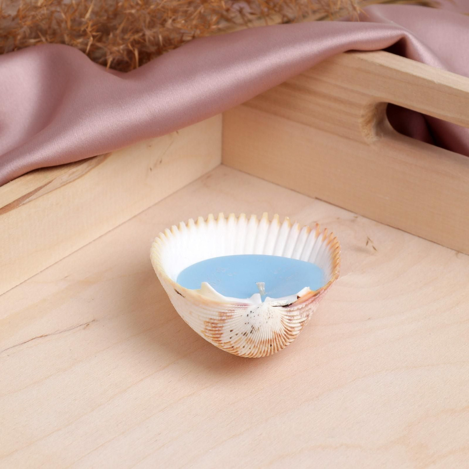 Свеча-ракушка "Time to dream",голубая, 9 х 6 х 2,5 см  6581970