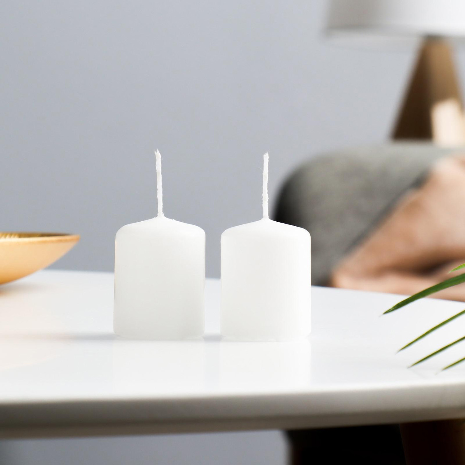 Набор свечей - цилиндров, 4х5 см, набор 2 шт, белая 7088595