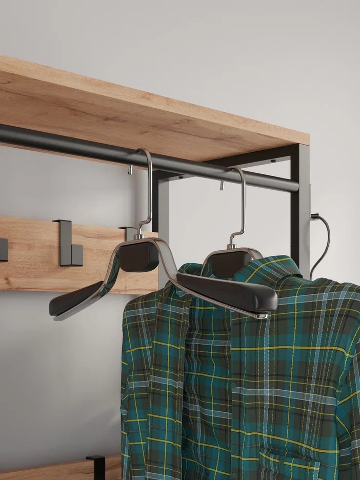 Вешалка напольная 67х30х187 см ЗМИ Торонто 23Л, дерево/черный