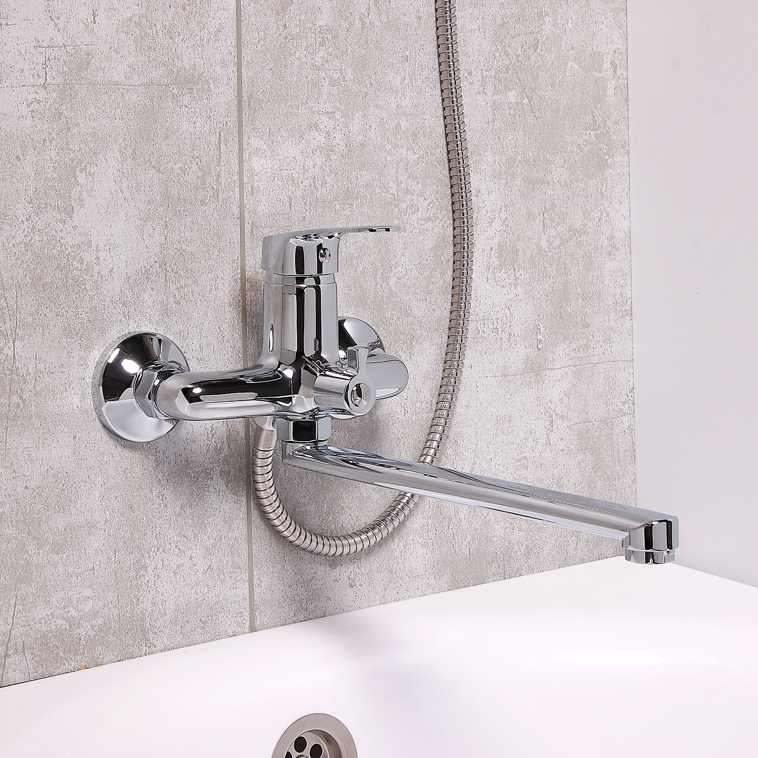 Смеситель для ванны Potato P22215, длинный излив, однорычажный Смеситель для ванны Potato P22215, длинный излив, однорычажный