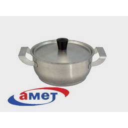 Кастрюля нерж. "АМЕТ" "Дачная" 1,75л d16см, выс10,2см, d дна 13см  Мет.кр. 1с814  (Аша)   *1/6