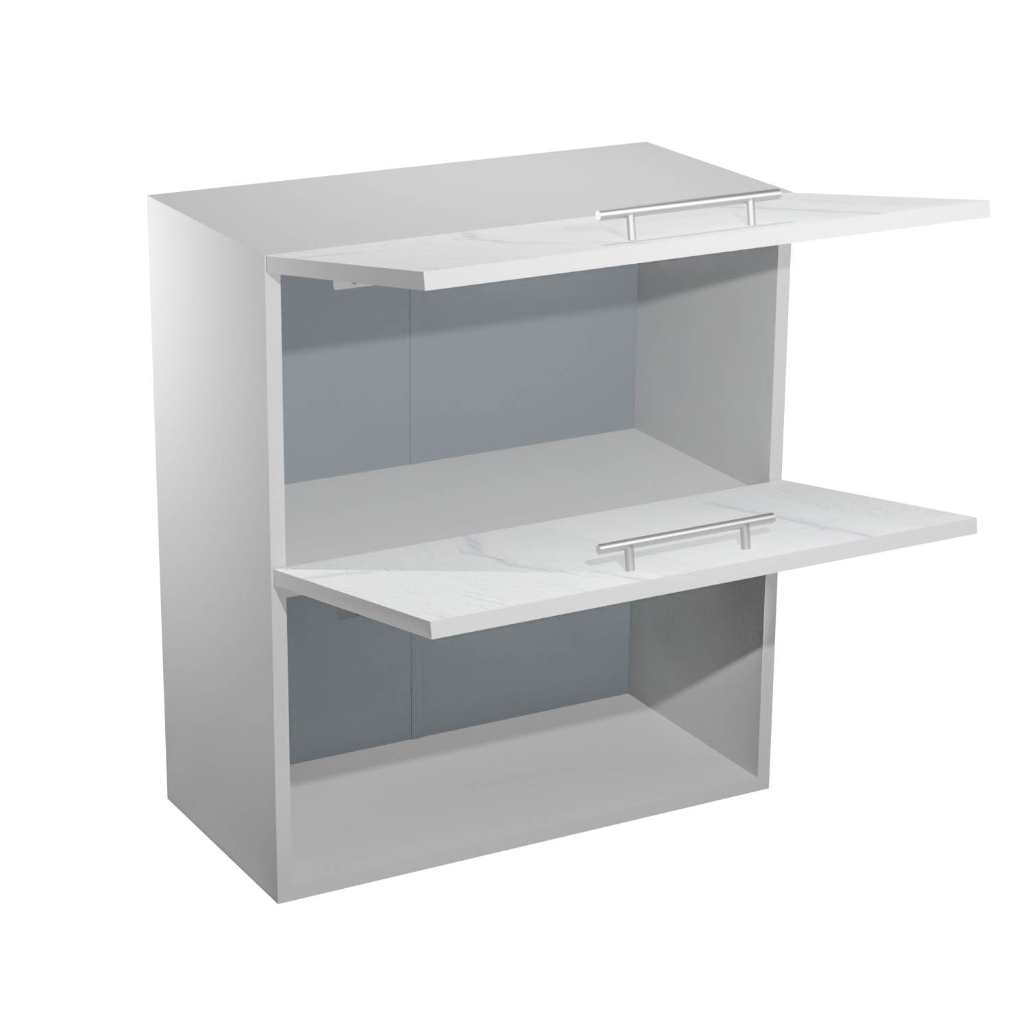 Шкаф навесной 600х676х290 мм BROZEX-WOOD Camellia Горизонт, с двумя дверцами, серый / юта