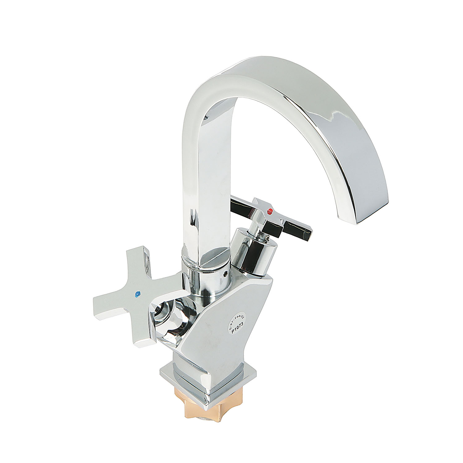 Смеситель для умывальника Potato P1073, короткий излив, двухвентильный