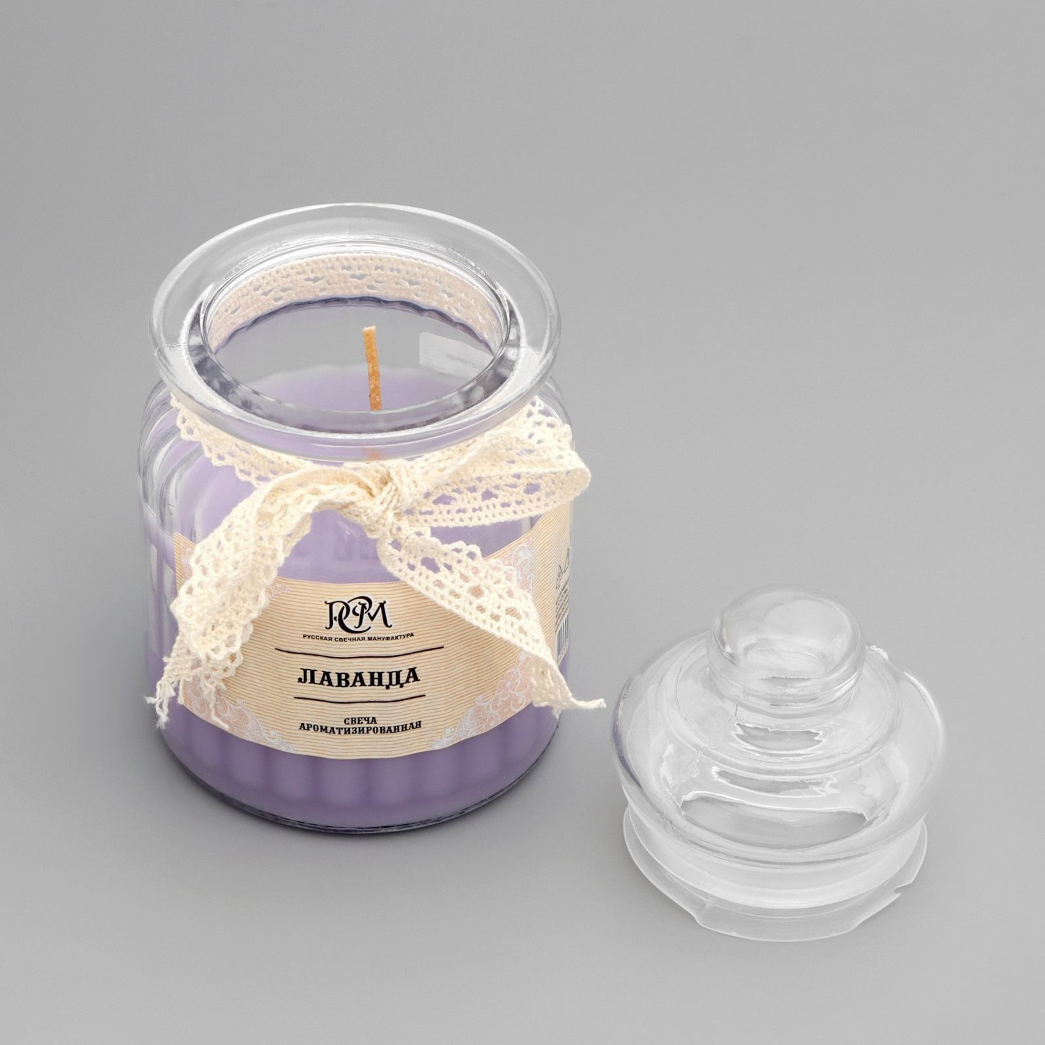 Свеча в банке ароматизированная "Лаванда" 180гр, время горения 45ч 3654477