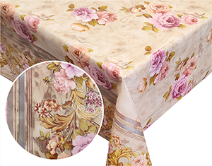 Клеёнка на нетканой основе "Paloma-8" "Розы" роз.на беж. фоне шир.1,37м PL-3585A-8057B/PL-3585AB *20