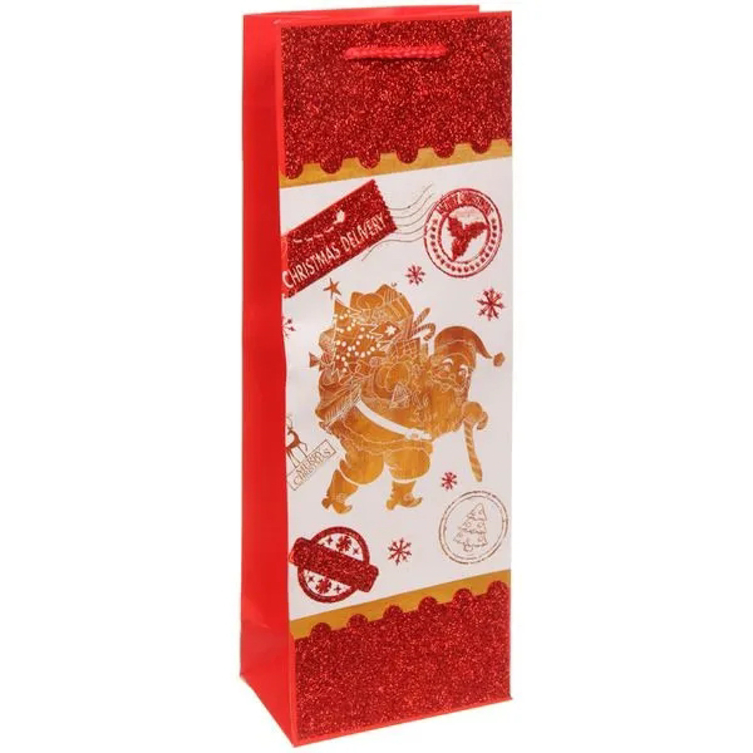 Пакет под бутылку «Новогодняя посылка», 12.5х36х8.5 см