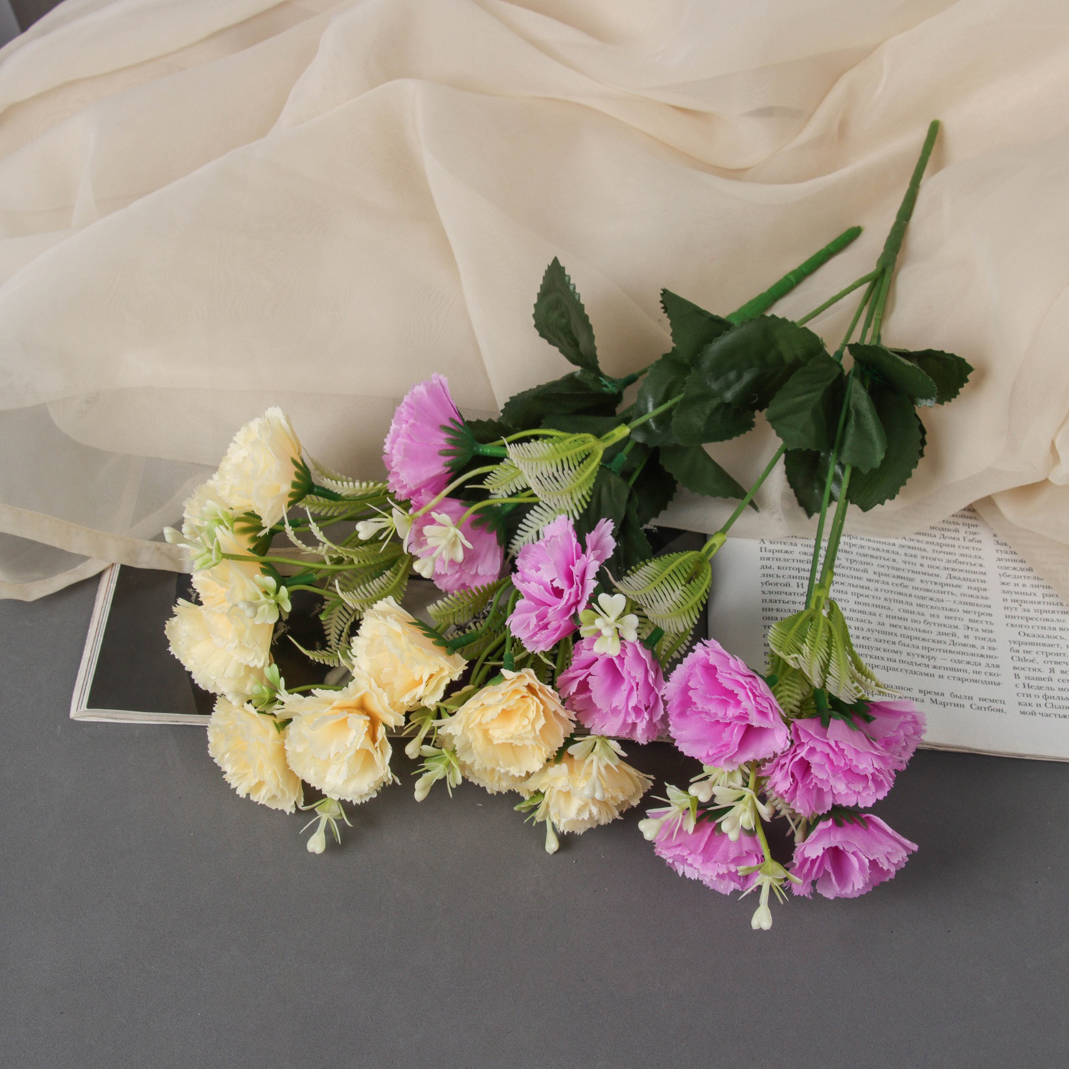 Букет "Гвоздика Айрис" 4х31 см, микс  9913386