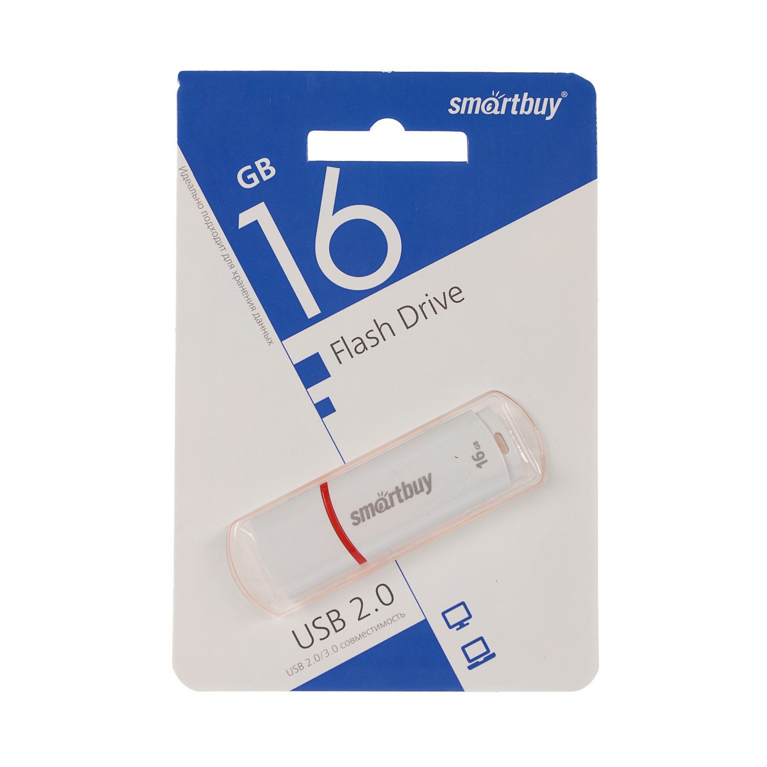 яяяФлешка USB Smartbuy 16GB Crown, белая 3375435