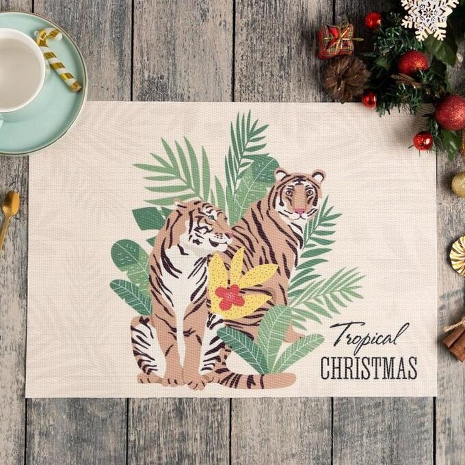 яяяСалфетка на стол "Tropical Christmas" ПВХ, 40х29 см    6851512
