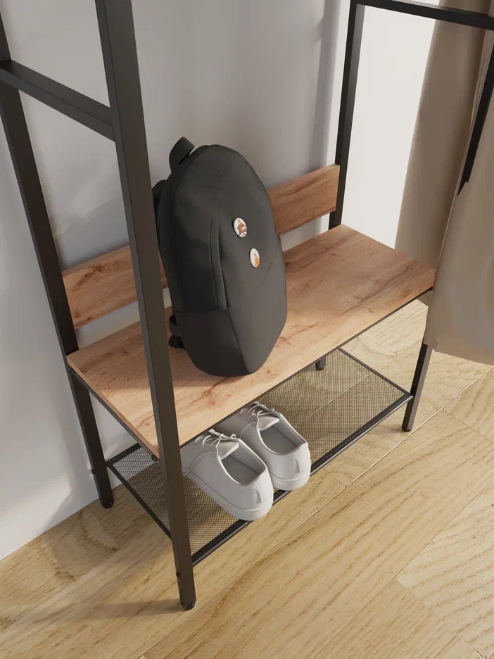 Вешалка напольная 67х30х187 см ЗМИ Торонто 23Л, дерево/черный