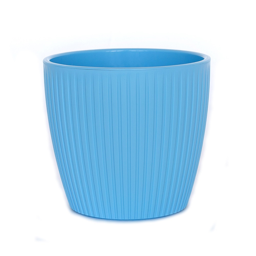 Кашпо пластм. "Эви" 3,0л d175мм выс.155мм Небесный AME-3-09 ("VipSet") *1/12