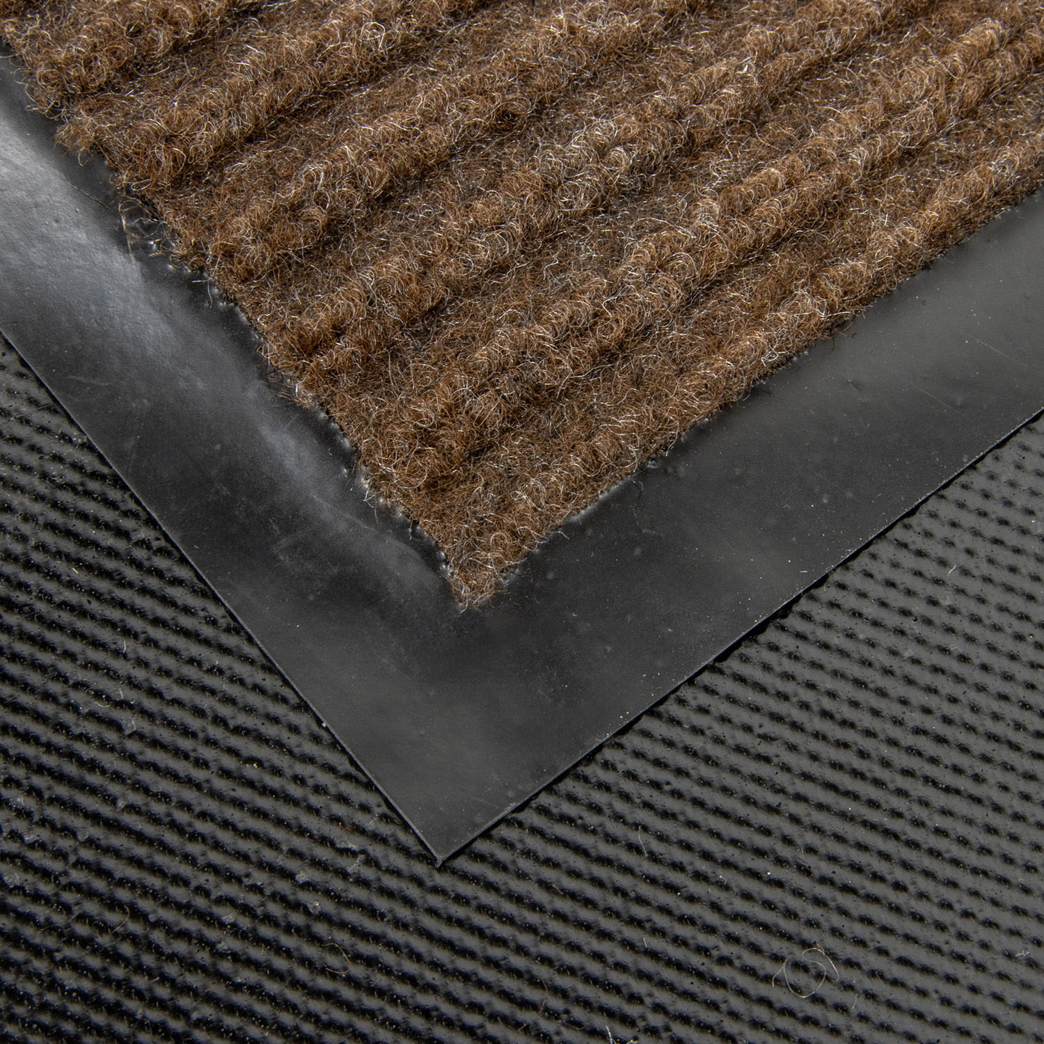 Коврик влаговпитывающий 90*120 см  ребристый коричневый "KOVROFF" (арт.20403)  *1/6 (ОУ09)