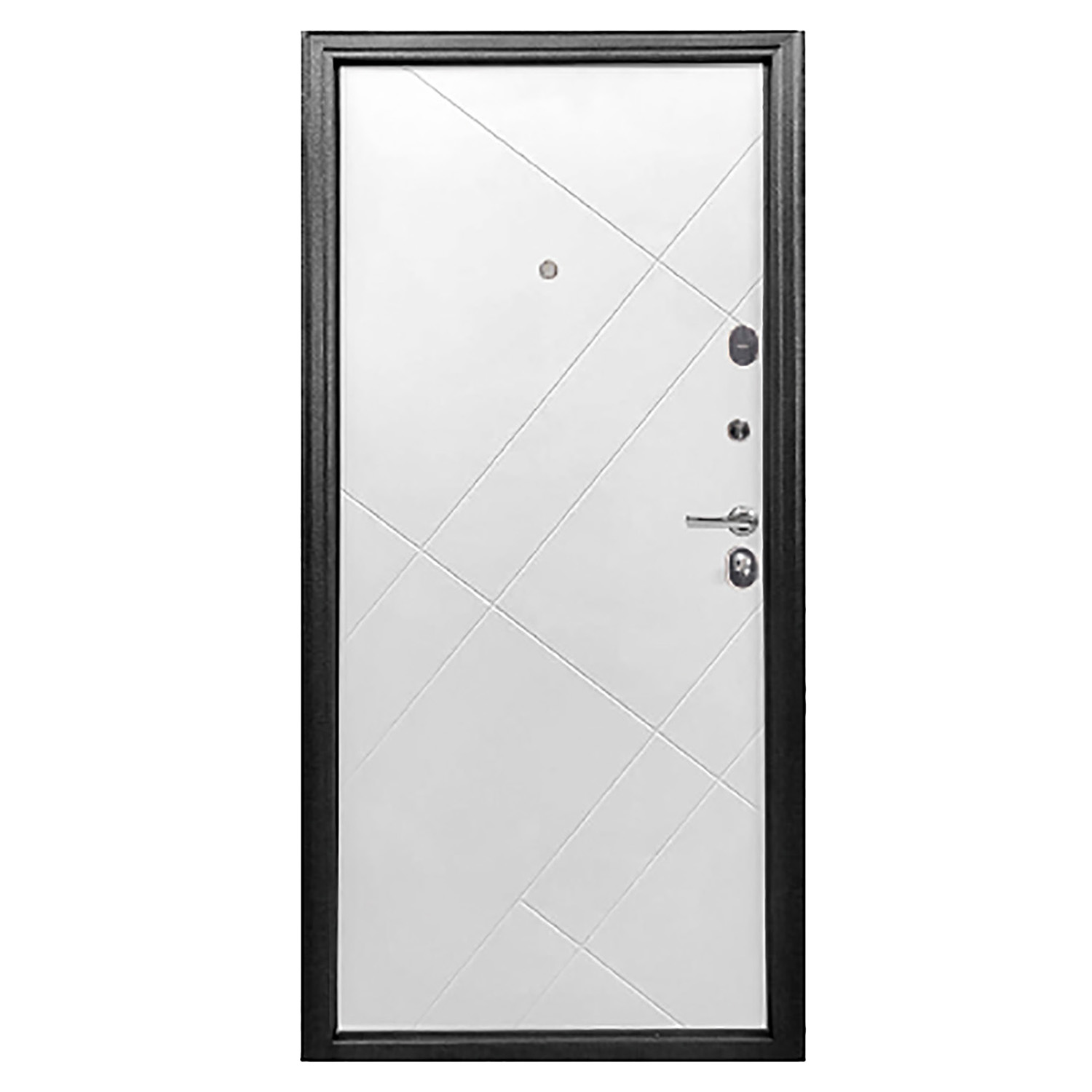 Дверь входная 2050х960х65 мм Форпост, правая, серебристый антик/белый матовый