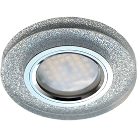 Светильник  MR16 DL1650 GU5.3 Ecola Cтекло Круг Сереб. блеск/ Хром 25x95 FS1650EFF *10/100