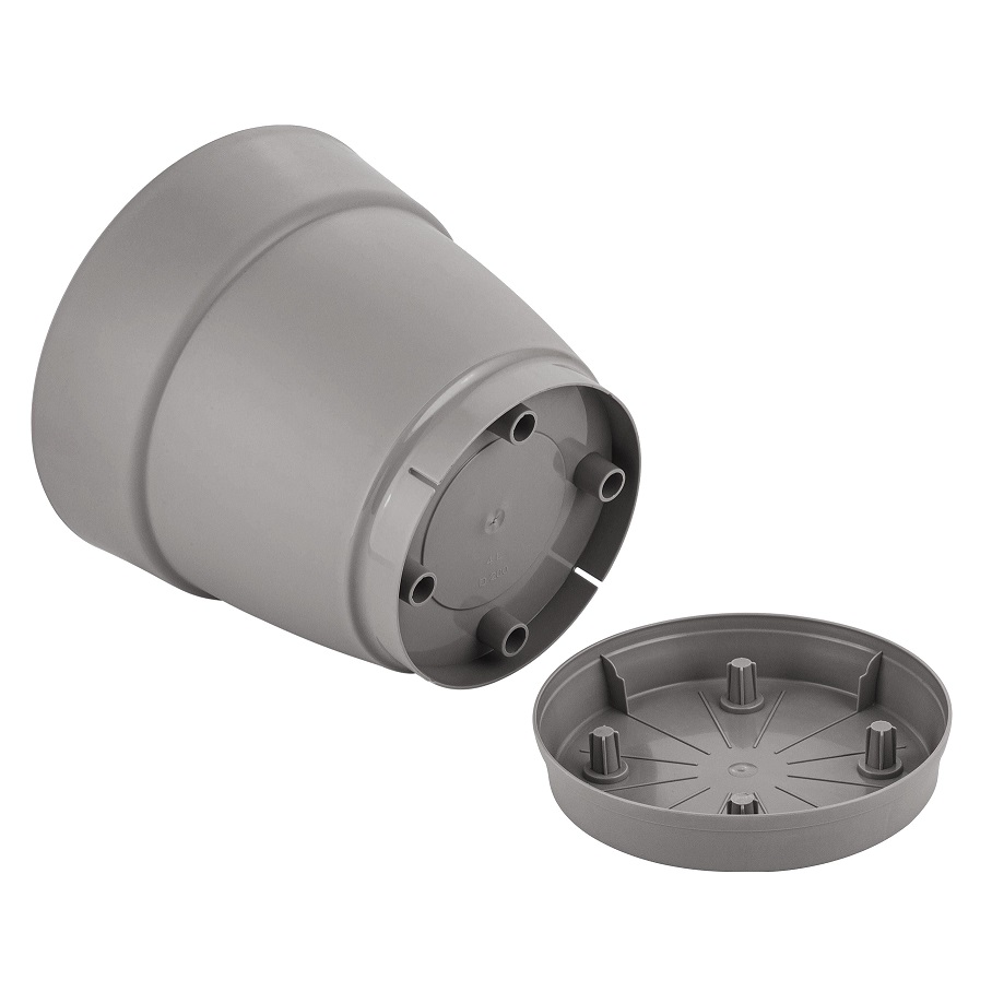 Кашпо пластм. "Villa de Fiori" 4л d верха 200мм h188мм с поддоном Француз. платан IG660210025 *1/8