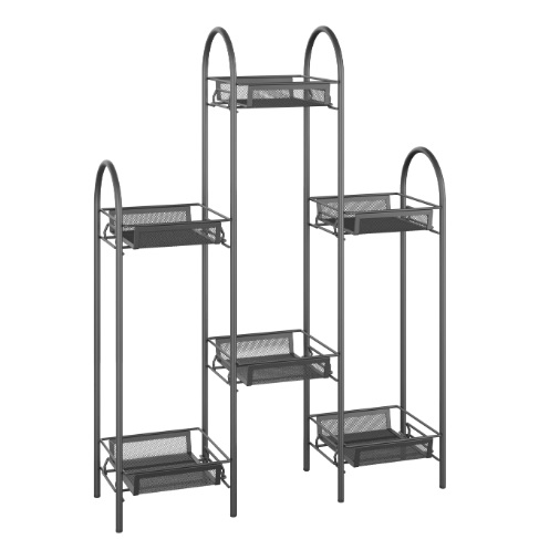 Этажерка для цвет.кашпо металл. "Лира 36" 6-и местн., ш.0,55м,в.0,75м,гл.0,17м Графит ПДЦЛ36  ГР *1 Этажерка для цвет.кашпо металл. "Лира 36" 6-и местн., ш.0,55м,в.0,75м,гл.0,17м Графит ПДЦЛ36  ГР *1