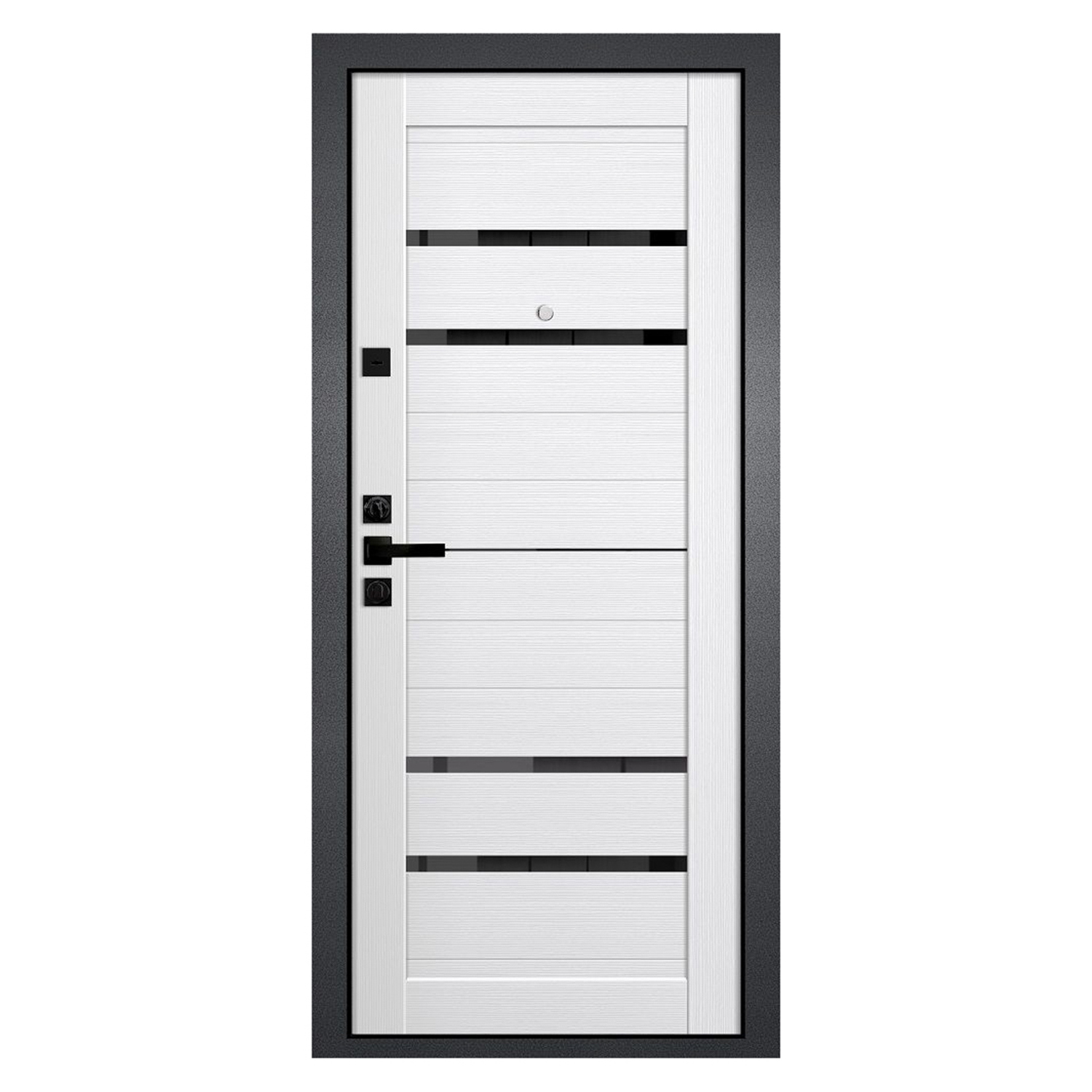 Дверь входная Двери Гуд Geroy 2, 860х2050х90 мм, левая, бетон графит/белый