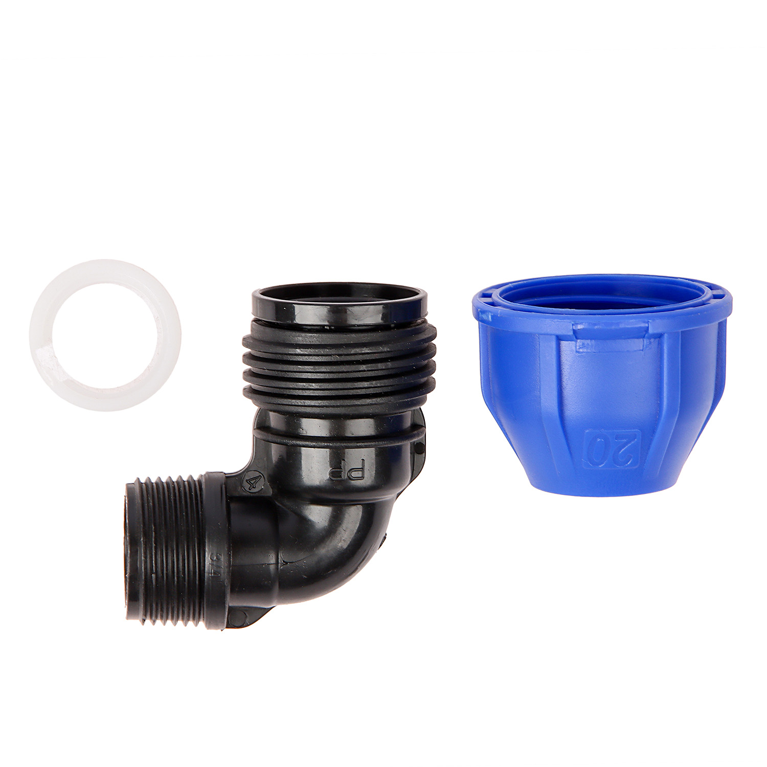 Угольник ПНД компрессия Ø 20х3/4" наруж. резьба *1/70