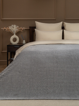 Плед 200*220см фланель жаккард кубики серый YLS FNQL GY14 038/2022 NC Absolute *1