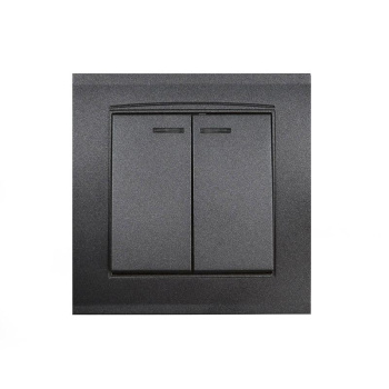 Выключатель "Бриллиант" СП 2кл. графит с подстветкой 10А IP20 UNIVersal 7947410-Gr *10/100