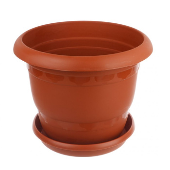 Кашпо пластм. "Toprak"  8,5л d верха 295мм h250мм с поддоном Терракот А5240тр (Копейск)   *1/20