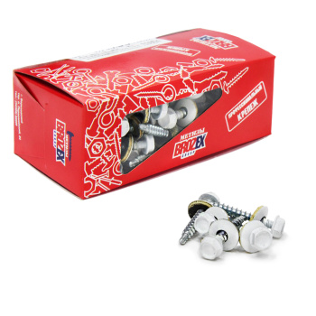 Саморезы кровельные BROZEX коробка 4,8*35 (100шт) RAL 9003 белый  *6