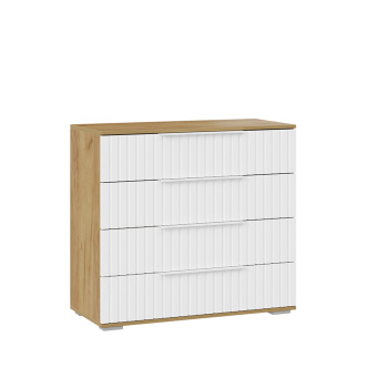 Комод 1000*428*800мм 3 ящика Дуб Крафт золотой/Белый матовый Хилтон ТриЯ*1