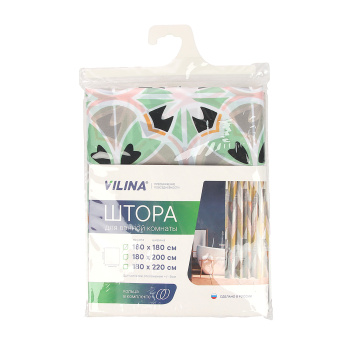 Штора для ванной V-line Восточный орнамент, 180х180 см, полиэстер, с кольцами