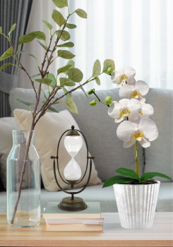 Кашпо пластм. "Sand Orchid"  2л d верха 160мм h146мм со вставкой Белый жемчуг IG640510038 *1/16