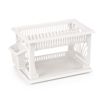 Сушилка для посуды настольная пластм.  2-х ярусн. 480х305х300мм "Мечта хозяйки" Бел. М8709 *1/4