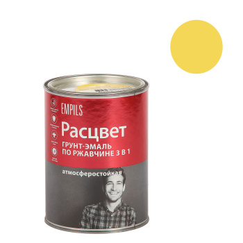 Грунт-эмаль 0.9 кг по ржавчине Расцвет, желтая