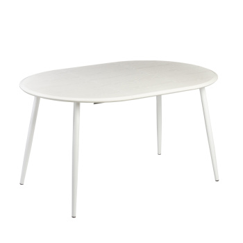 Стол раздв.СИДНИ МДФ 940*450мм ЛДСП EGGER Белый+опора металл. Черный матовый *1