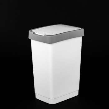 Контейнер д/мусора пластм. с откидной+"плавающей" крышкой 25л Белый М9165 ЗПИ "Альтернатива" *1/3