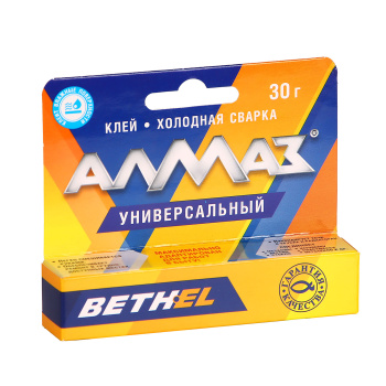 Клей холодная сварка Алмаз быстрого действия, универсальный, 30 г