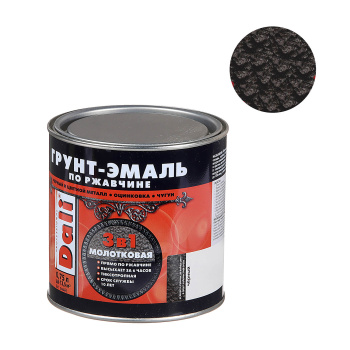 Грунт-эмаль 0.75 л по ржавчине DALI, черная, с молотковым эффектом