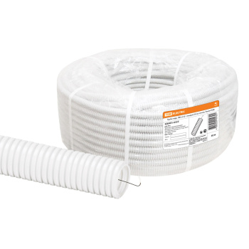 Труба ПВХ гофро с зонд. d32мм(50м) легкая, белая TDM SQ0401-0332 *1