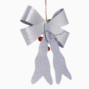 Украшение ёлочное "Бант элит" (набор 2 шт) 12х14 см, серебро 9692821