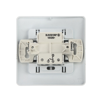 Выключатель "BLANCA" СП 2кл. алюминиевый 10А 250В BLNVS010503 *10/60