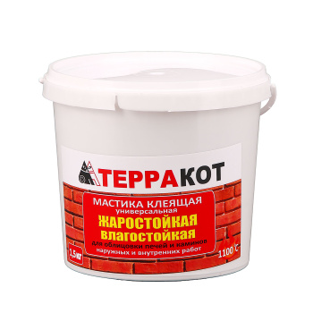 Мастика термовлагостойкая клеящая 1.5 кг Терракот, универсальная