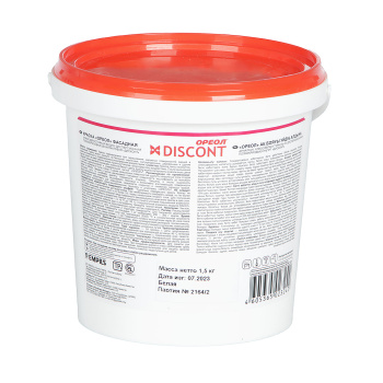 Краска акриловая 1.5 кг фасадная ДИСКОНТ ОРЕОЛ