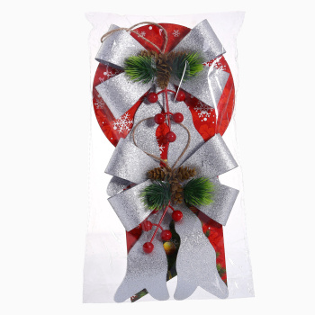 Украшение ёлочное "Бант элит" (набор 2 шт) 12х14 см, серебро 9692821