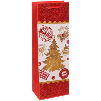 Пакет под бутылку «Новогодняя посылка», 12.5х36х8.5 см