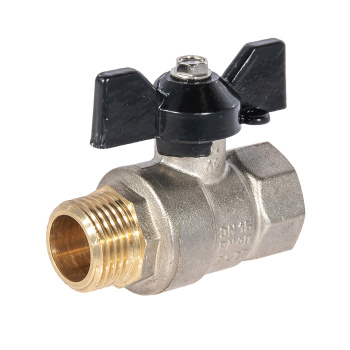 Кран шаровый 1/2" (Ø15) М/П бабочка LD Pride 47.15. (аналог ИА33) *1/30