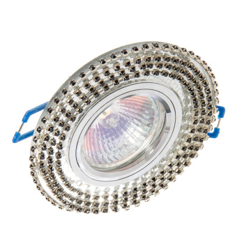 Светильник встраиваемый MR16 DL1662 GU5.3 Ecola Glass Стекло Круг стразы хром FW16RGECB *10/50