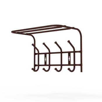 Вешалка настенная с полкой шир.405мм 4крючка, Медный Антик ВП4М/А ("Ника") *5