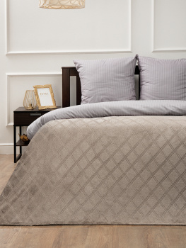 Плед 200*220см фланель клетка коричневый TF FNE CO 020/2022 Absolute *1