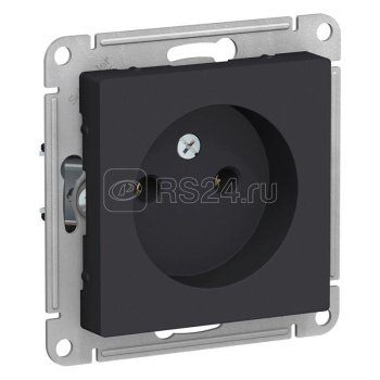 Механизм розетки "ATLAS DESIGN" 1-м карбон без заземлния 16А карбон SchE ATN001041 *20/60