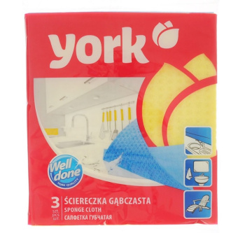 Салфетки для уборки целюлоза 17,5х15,5см 3шт 024010 "York" *1/30