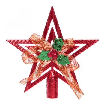 Звезда на елку Серпантин «Классика», с бантом, 9.5 см, красный Звезда на елку Серпантин «Классика», с бантом, 9.5 см, красный
